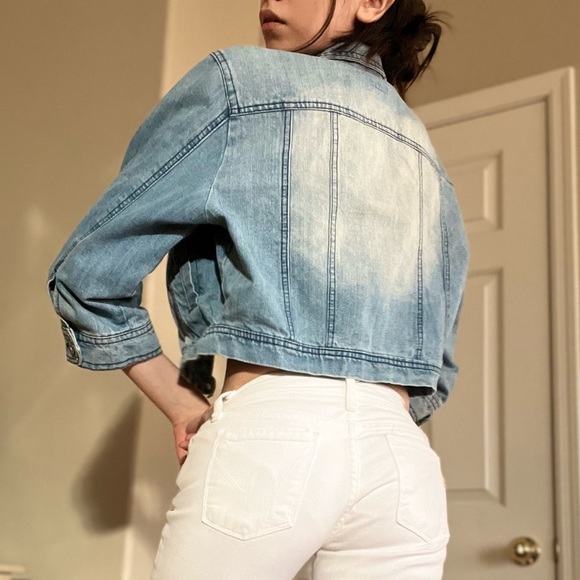 🫐VINTAGE 2000s Cropped Jean Jacket 🫐 - Picture 5 of 5